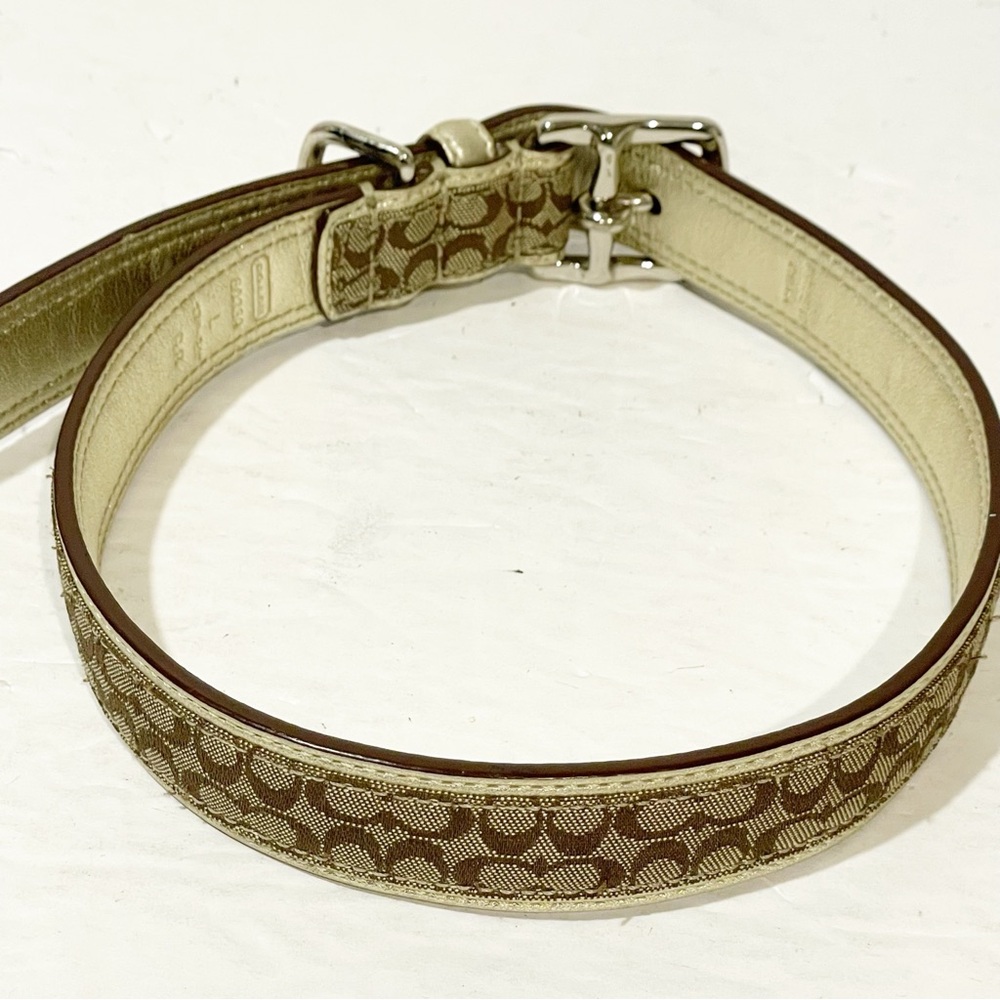 COACH Size Large DOG COLLAR RARE Pink PEACE SIGN #60339 - Picture 3 of 5