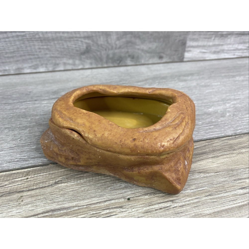 Natural Rock Style Reptile Hide and Water Dish Set Tan Brown Terrarium Decor