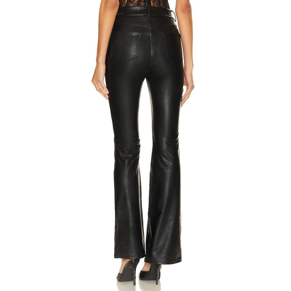 Commando Faux Leather Five Pocket Flare Pant SIZE L Black Zip Fly Vegan EUC - Picture 2 of 12