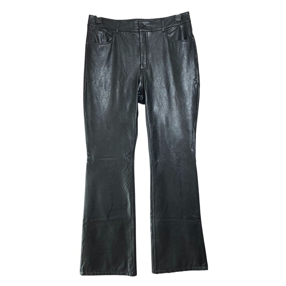 Commando Faux Leather Five Pocket Flare Pant SIZE L Black Zip Fly Vegan EUC - Picture 3 of 12