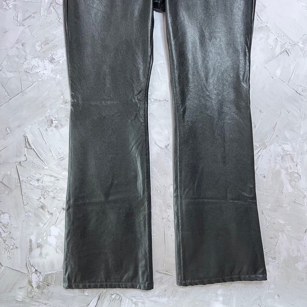 Commando Faux Leather Five Pocket Flare Pant SIZE L Black Zip Fly Vegan EUC - Picture 10 of 12