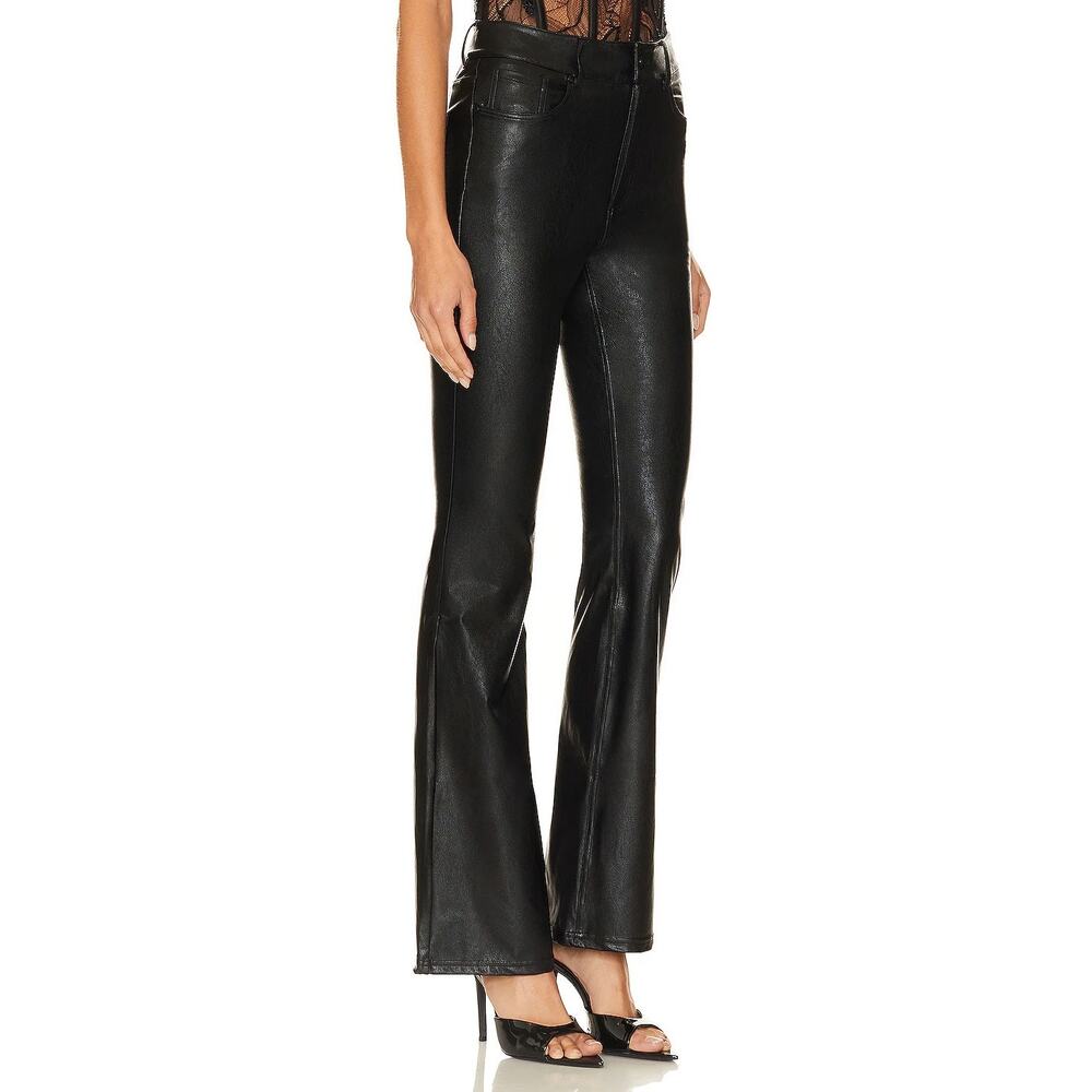 Commando Faux Leather Five Pocket Flare Pant SIZE L Black Zip Fly Vegan EUC - Picture 12 of 12