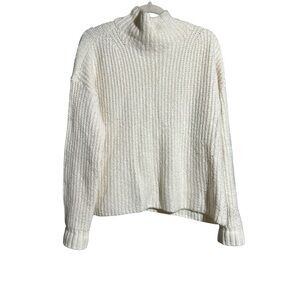 Anthropologie Cozy Cream Turtleneck Sweater Size S