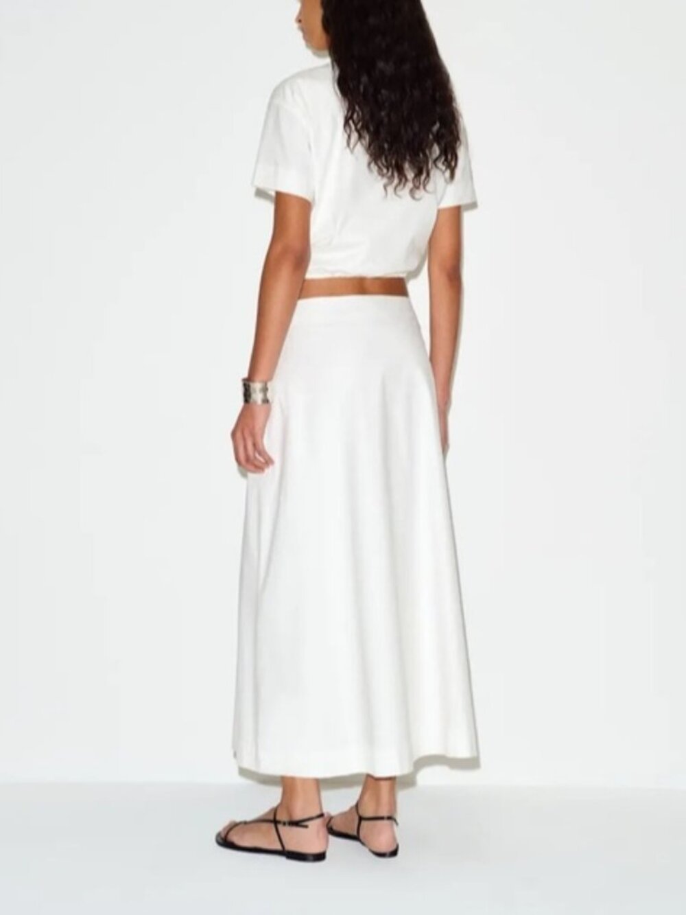 NEW Reformation Jordan Two Piece Short Sleeve Skirt Set Cotton White | US 0 UK 4 - Picture 4 of 14