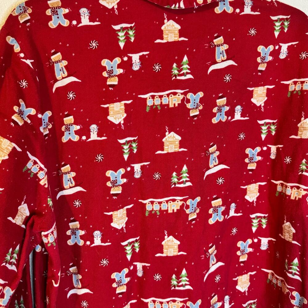 Gymboree Women's Flannel Pajama Top Red‎ Size Small Gingerbread - Picture 3 of 6