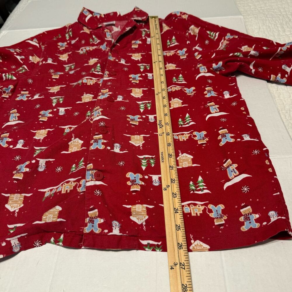 Gymboree Women's Flannel Pajama Top Red‎ Size Small Gingerbread - Picture 4 of 6