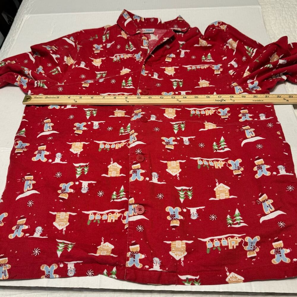 Gymboree Women's Flannel Pajama Top Red‎ Size Small Gingerbread - Picture 5 of 6