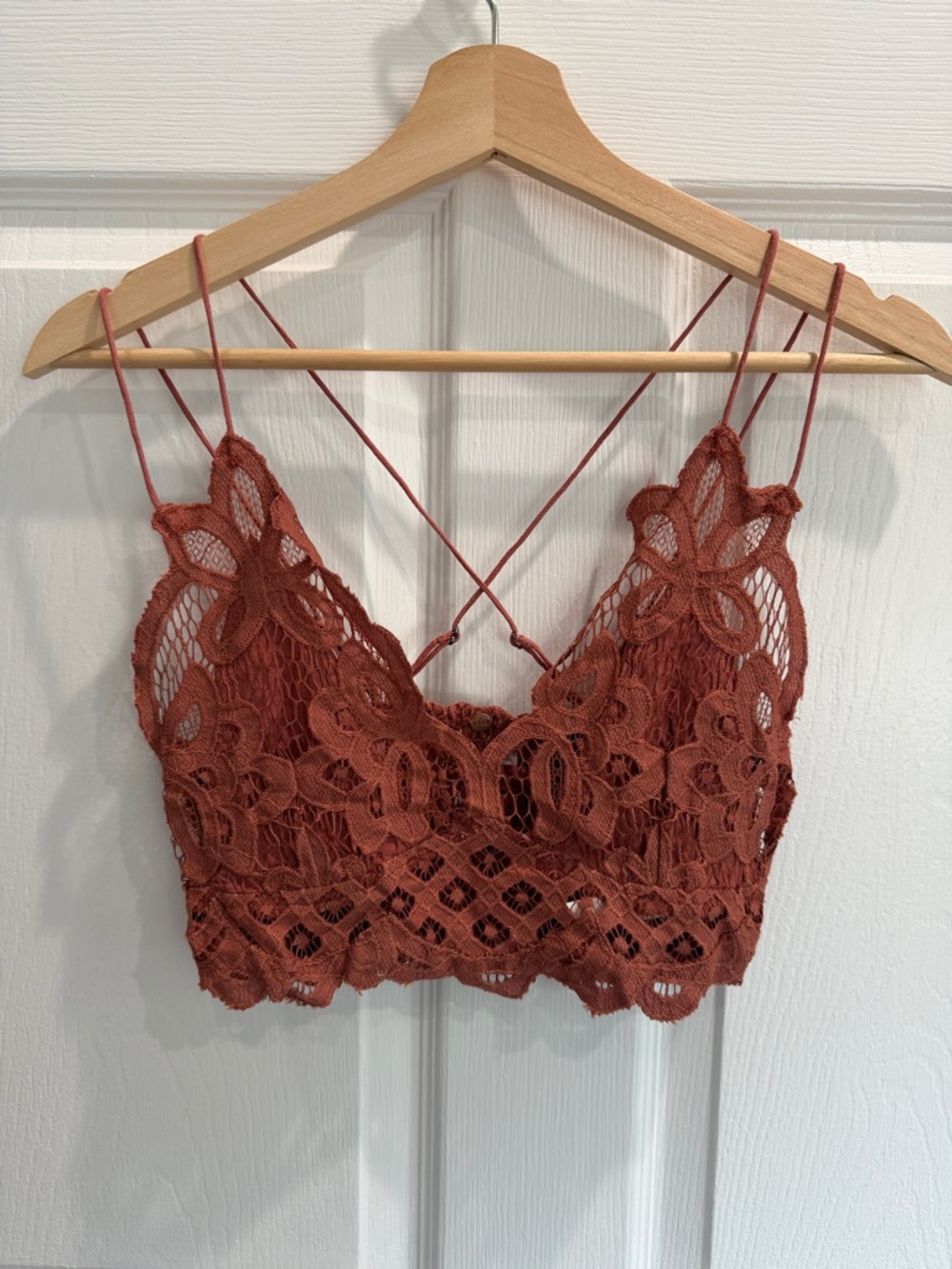 Free People Rust Floral Lace Bralette Cami