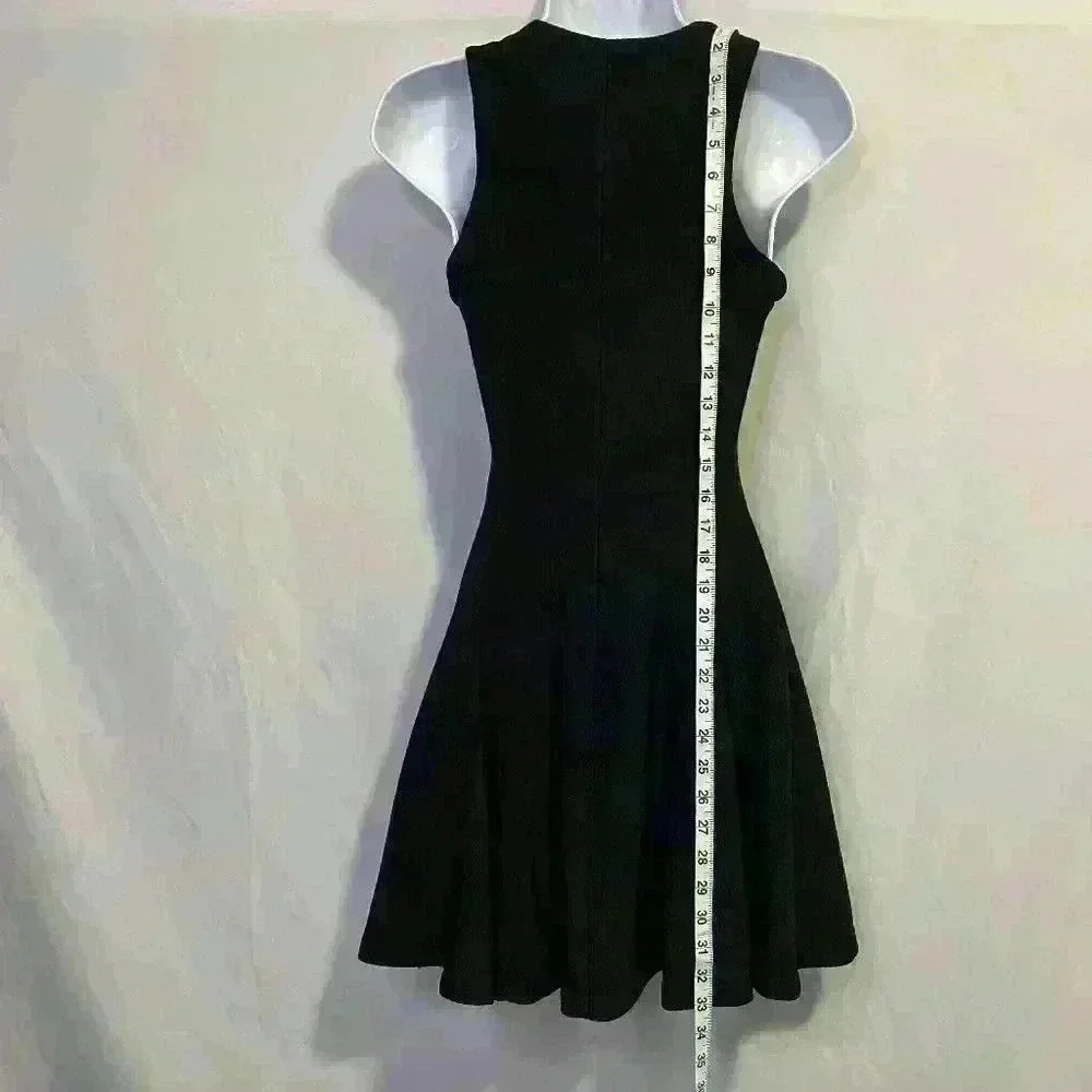 Bar III Black Sleeveless A-Line Zip Front Dress - Picture 8 of 9