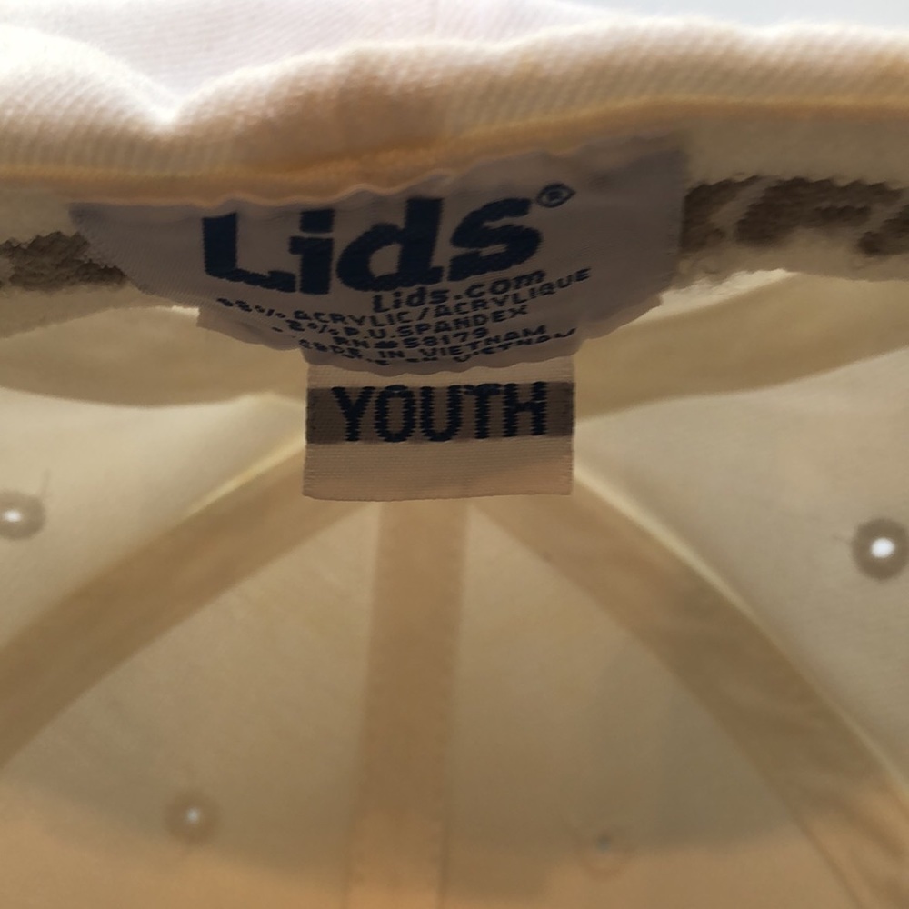 Lids Flexfit Cream Color Baseball Cap Blue Embroidery Munchkin Youth One Size - Picture 6 of 11