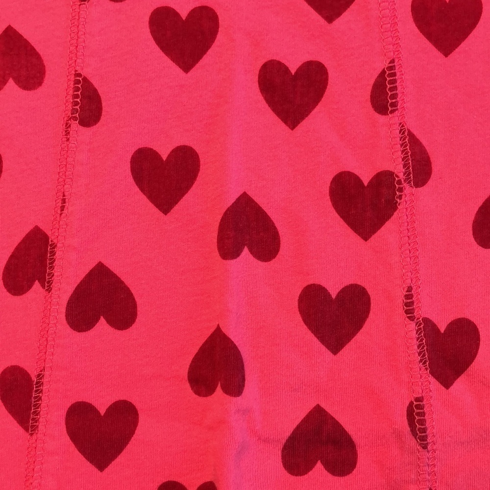 Pink Cotton Short Sleeve Dress Red Hearts Candy Stripe Accent Little Girl's 4/5 - Picture 5 of 12