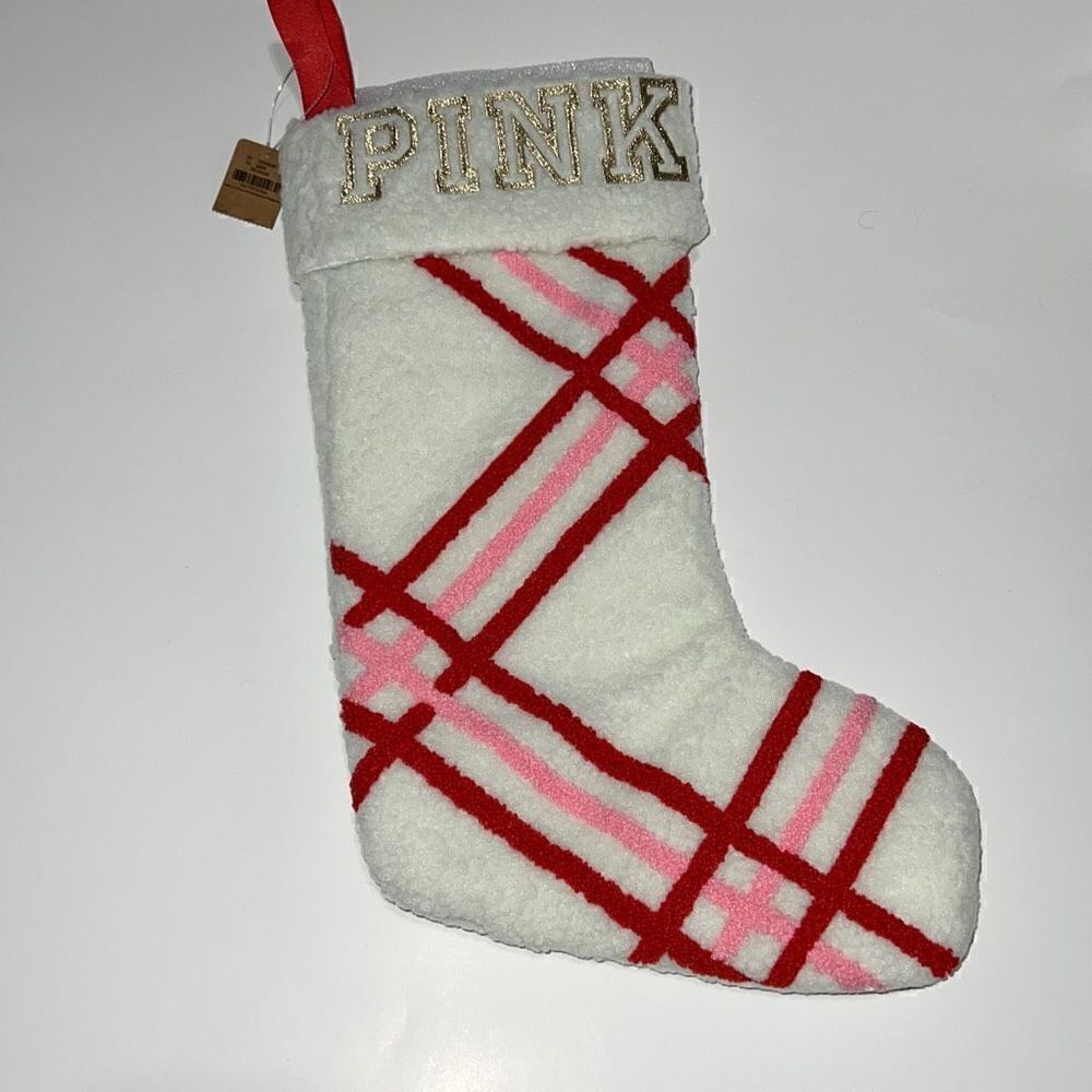 NEW Victoria’s Secret PINK Sherpa Christmas Holiday Stocking LIMITED EDITION