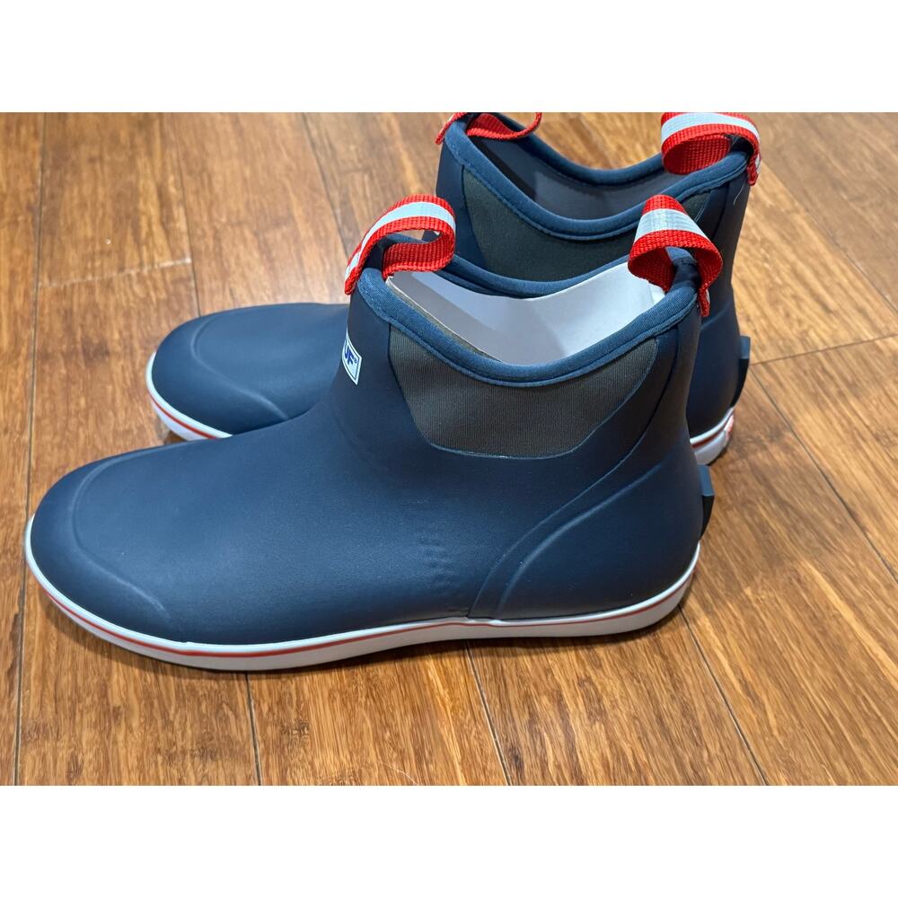 XTRATUF Ankle Deck Boots Men’s 11 Navy Red Waterproof Rubber Slip Resistant - Picture 9 of 9