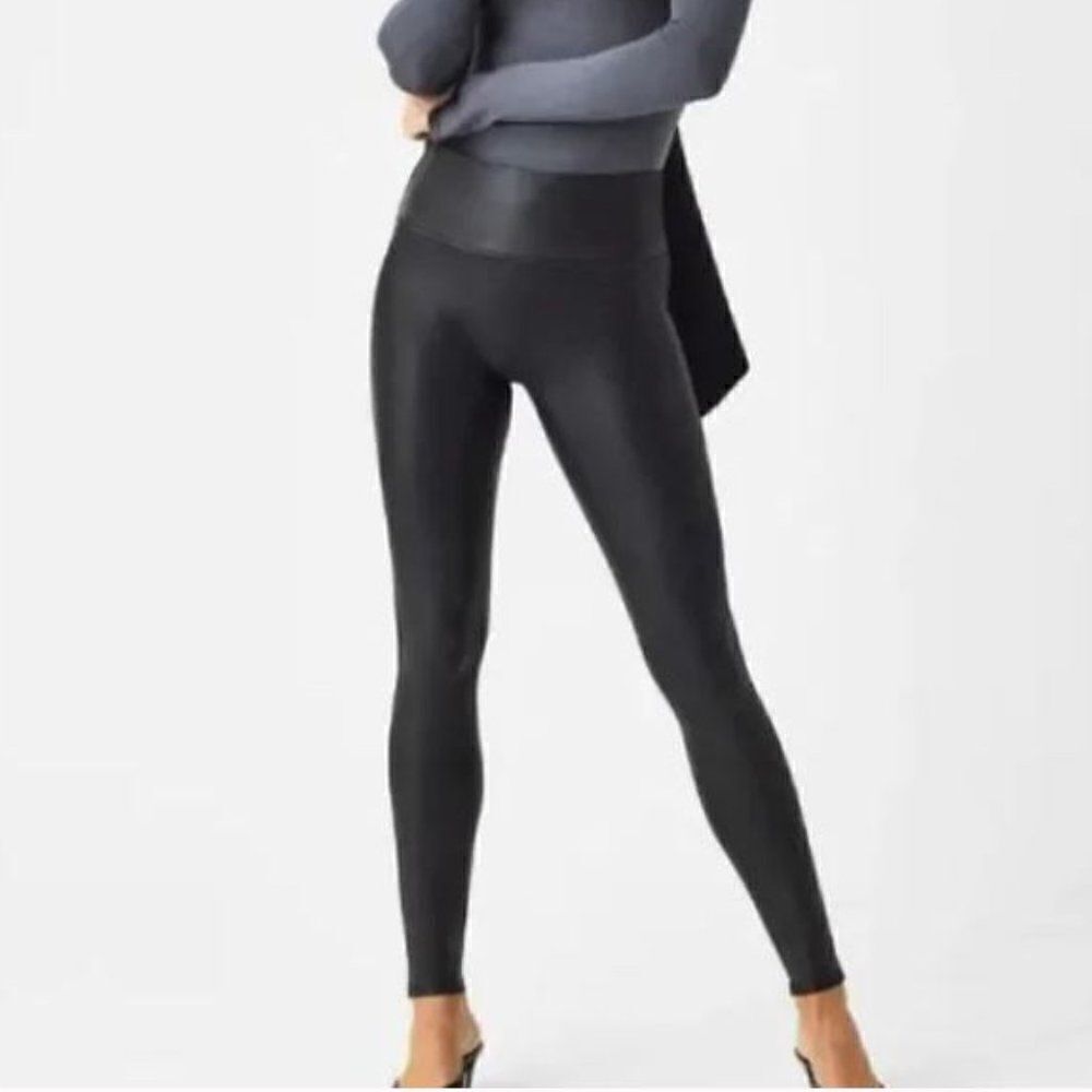 SPANX Faux Leather Leggings Black Size Medium
