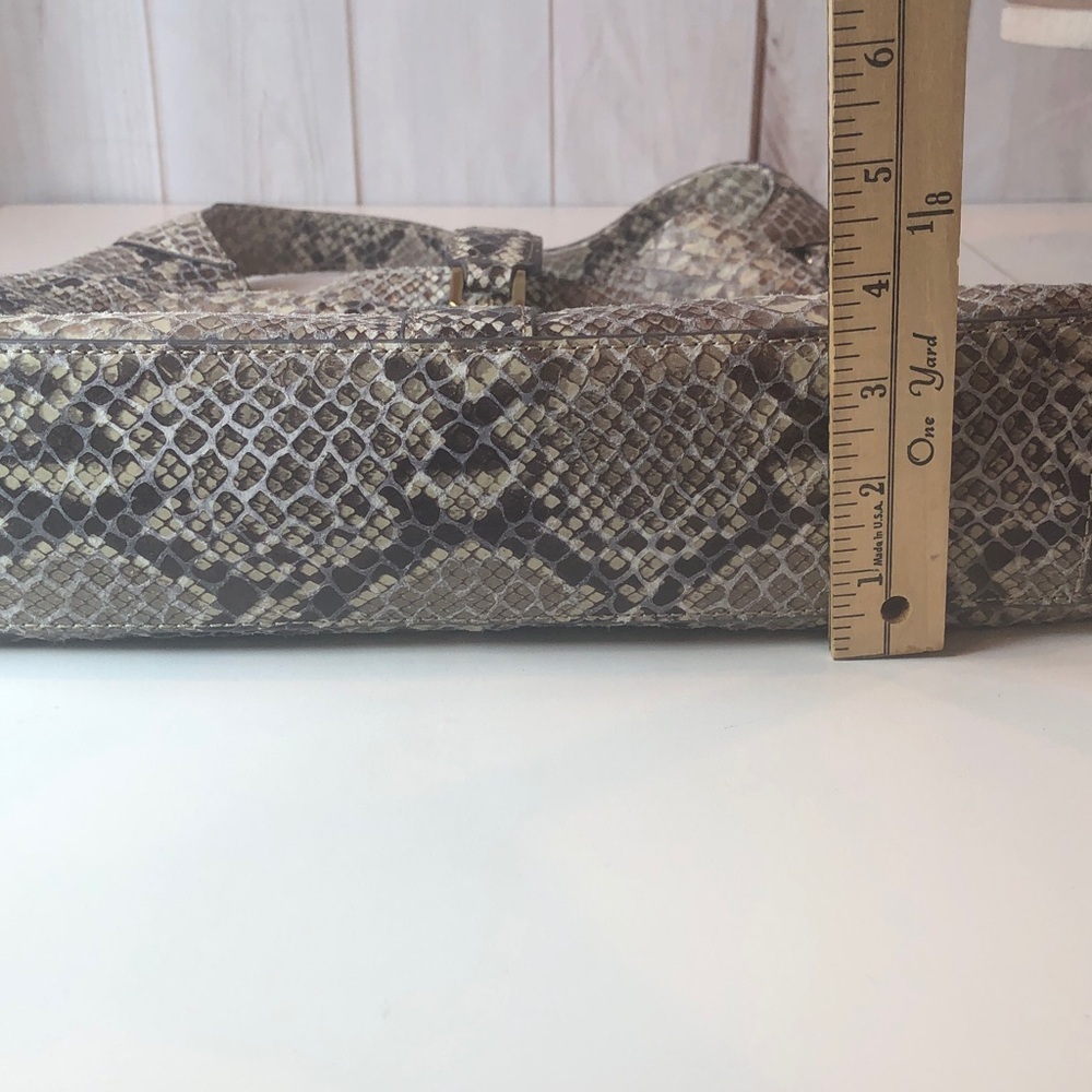 G.I.L.I. Lg Python Print Soft Leather Hobo Shoulder Bag Gold tone hardware NEW - Picture 11 of 16