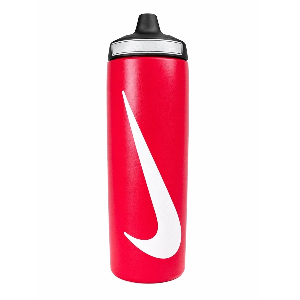 Nike‎ Sport Water Bottle 24 oz Red Swoosh Squeeze Top BPA Free 'NEW NEVER USED'