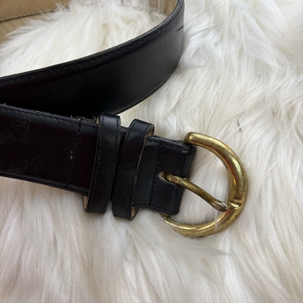 Coach Kids Black Leather Belt with Gold Buckle - Picture 2 of 9