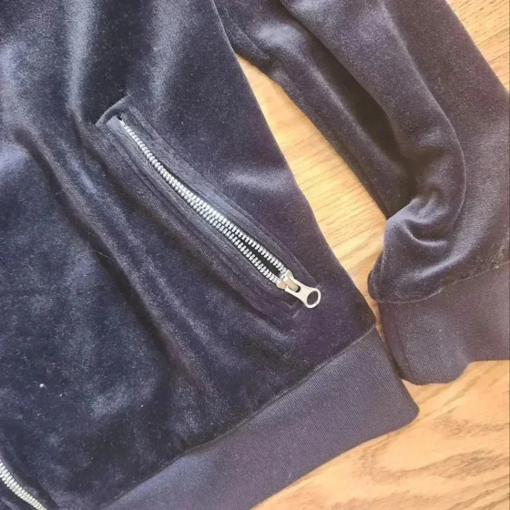 EUC Vintage Nike Velour Blue Track Jacket, Size L - Picture 5 of 8