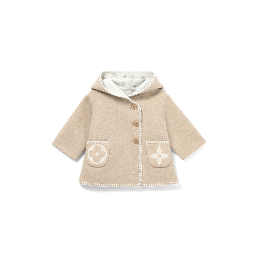 NWT Louis Vuitton Beige Hooded 2 Pocket Coat 6M - Picture 2 of 12
