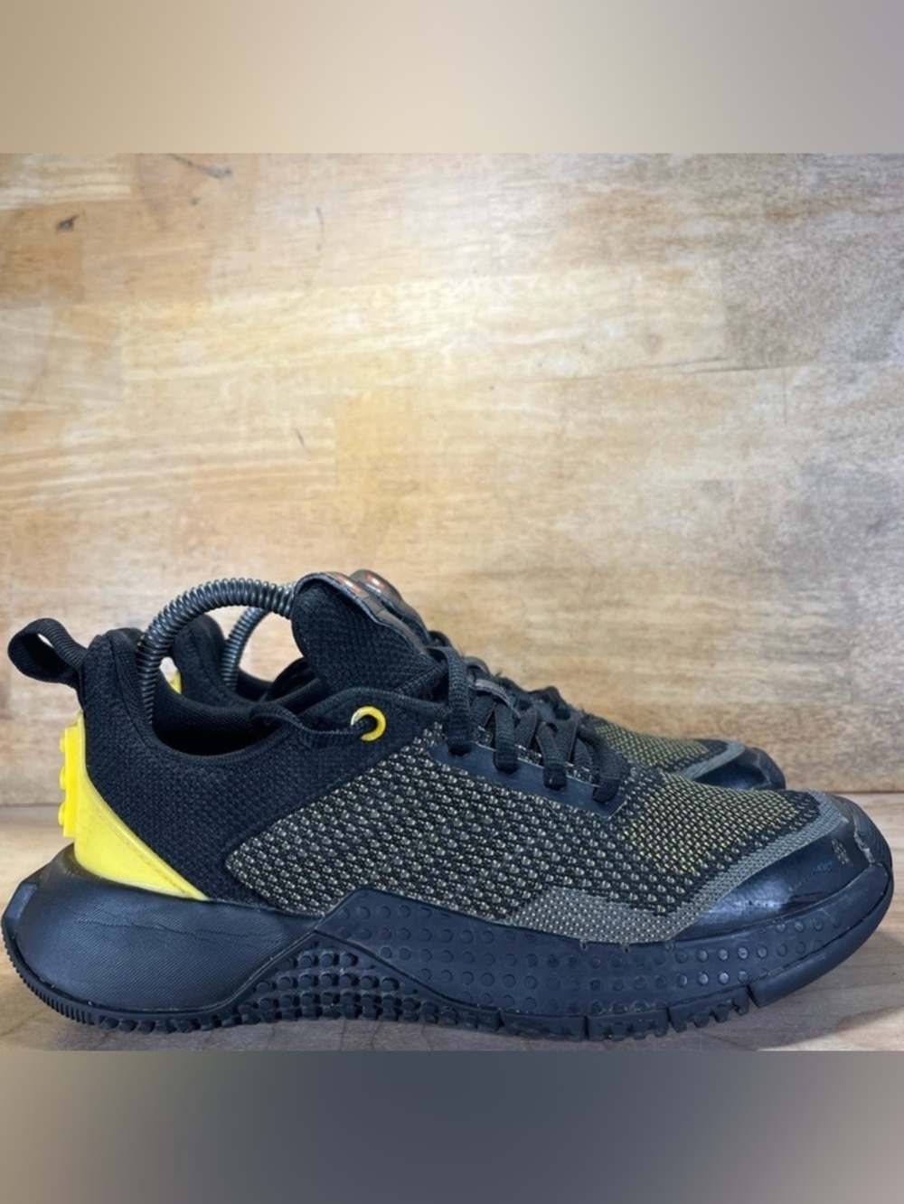 Adidas LEGO x Sport Pro J Womens Size 7 Shoes Sneakers Black/Equipment Yellow