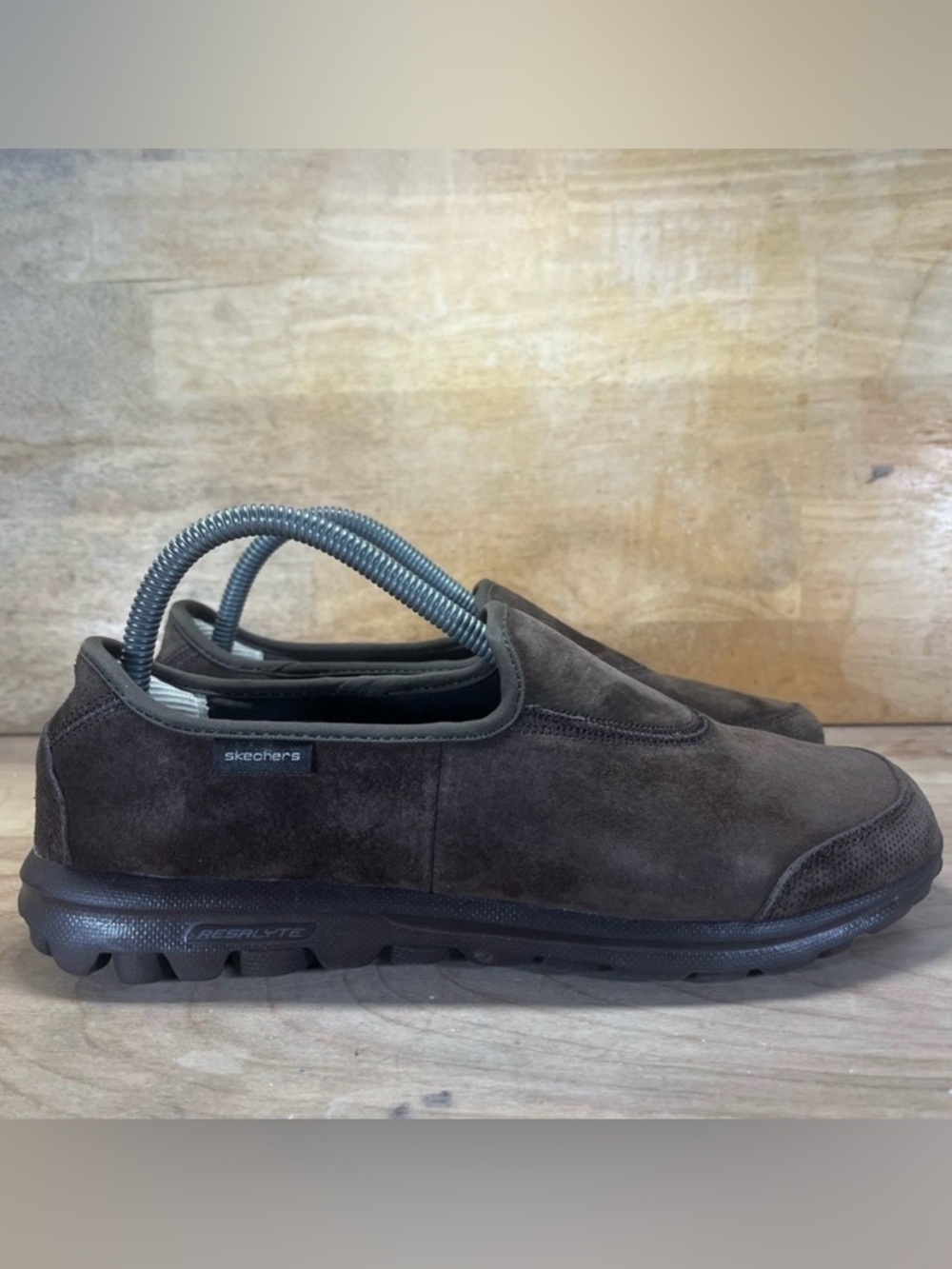 Skechers GOWalk SUEDE Womens Size 9 Slip On Loafers Shoes Chocolate Brown 13766