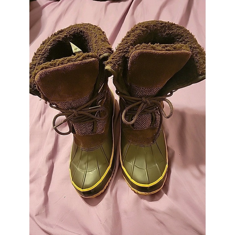 Clarks ‎ Women's Faux Fur Ankle Boots Breeze Cozy Dk Sand May Sz 7 Leather Upper