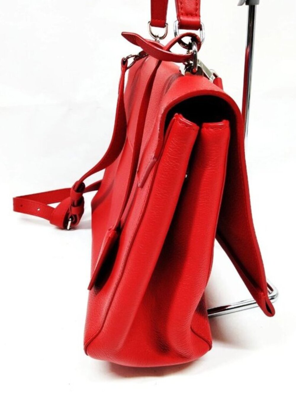 Authentic Louis Vuitton Lockme II Red Leather LV Satchel Crossbody Shoulder Bag - Picture 5 of 16