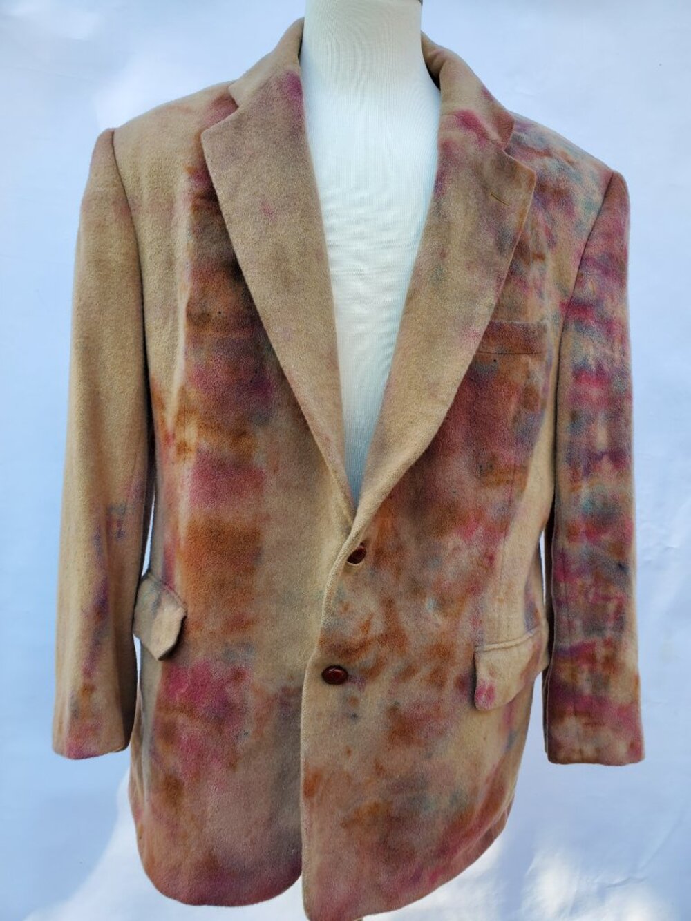 Camel hair Jacket Blazer Brown blue purple red XL 44 tan camo pink gray tie dyed