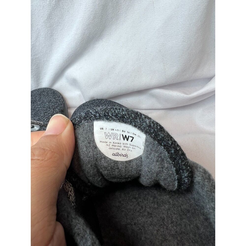 Allbirds Wool Runners Women’s Dark Charcoal Merino Sneakers Size 7 - Picture 4 of 7
