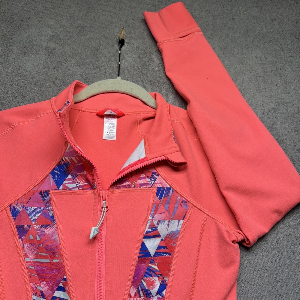 ivivva by Lululemon Girls Pink‎ Zip Up Athletic Jacket Size 14