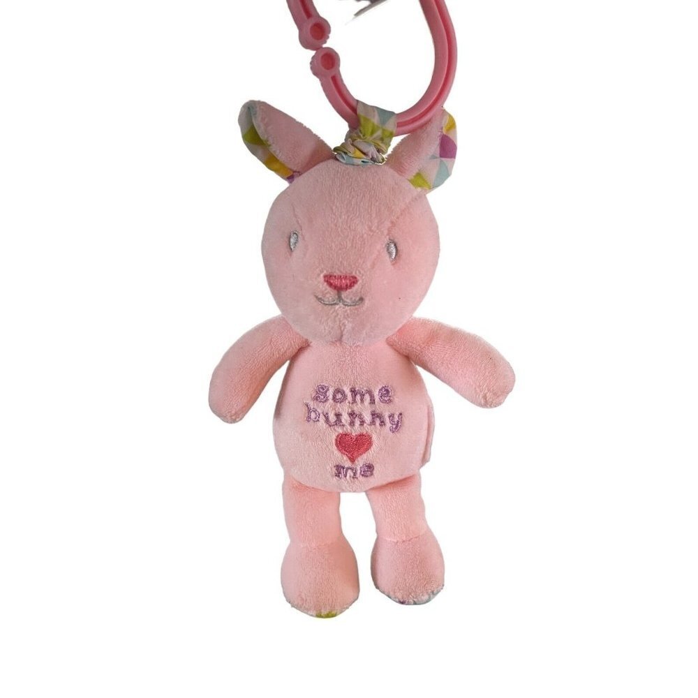 Baby Starters Pink Some Bunny Loves Me Crib Stroller Carrier Plush Rattle Toy