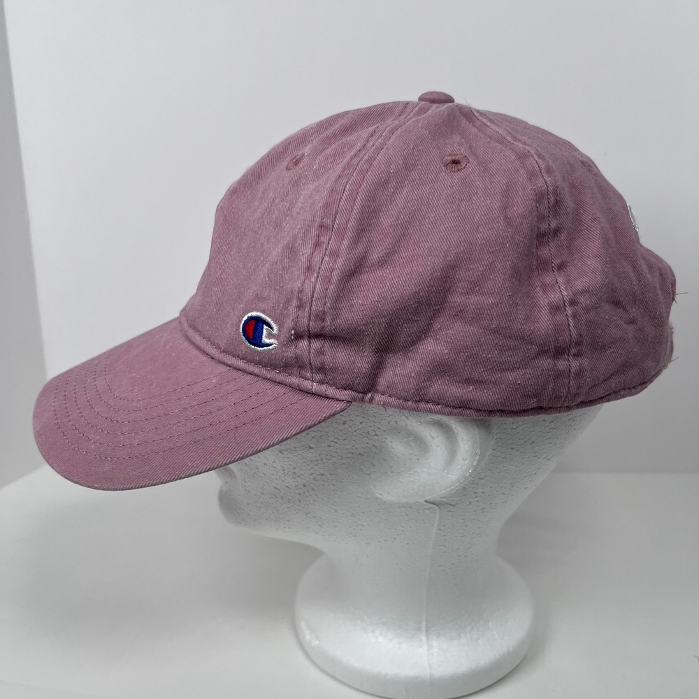 Champion Hat Pink Canvas Cap Strapback Adjustable‎ Sports Casual Minimalist