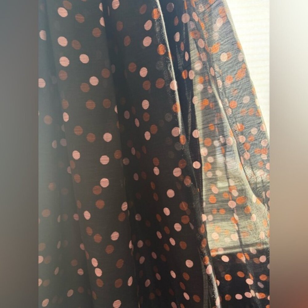 NEW Cara Cara Pheobe Midi Linen Silk Dress Stamped Dot Black US 6 UK 10 - Picture 16 of 16