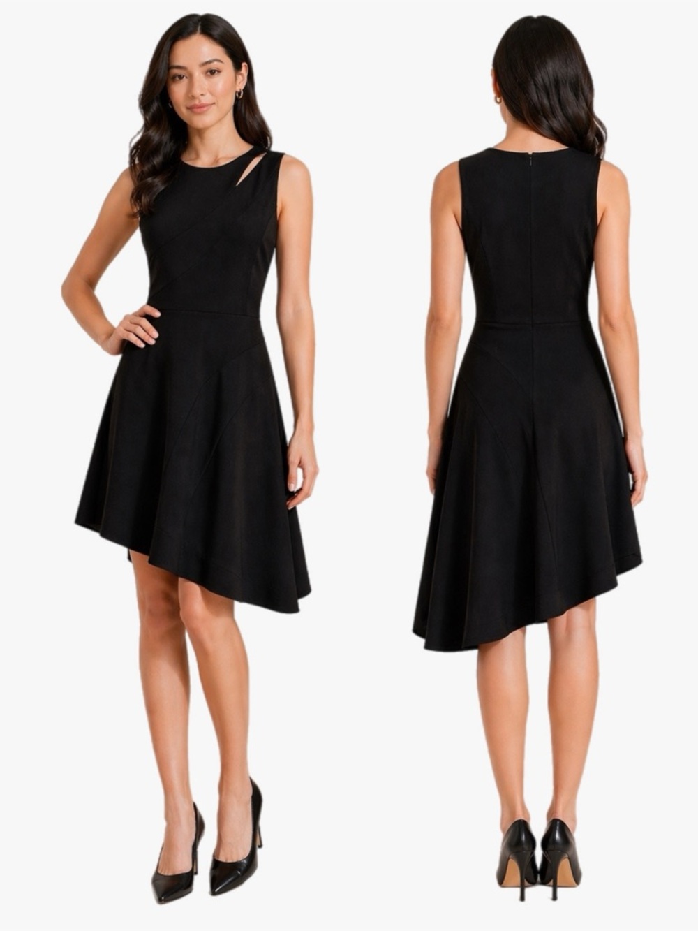 Adelyn Rae Asymmetrical Sleeveless Little Black Dress Women’s Size Small
