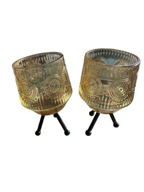 Auron Candle Cups For Tea lights 3.35"Lx3.35"Wx4.72"H/8.5 x 8.5 x 12cm Set Of 2