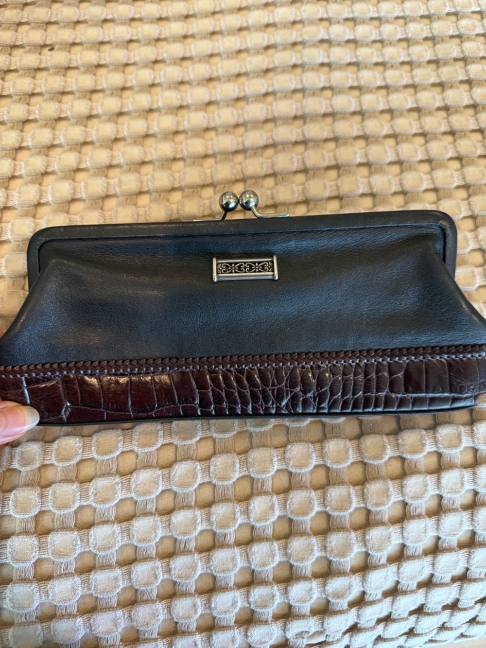 Brighton Black and Dark Brown Leather multi purpose case