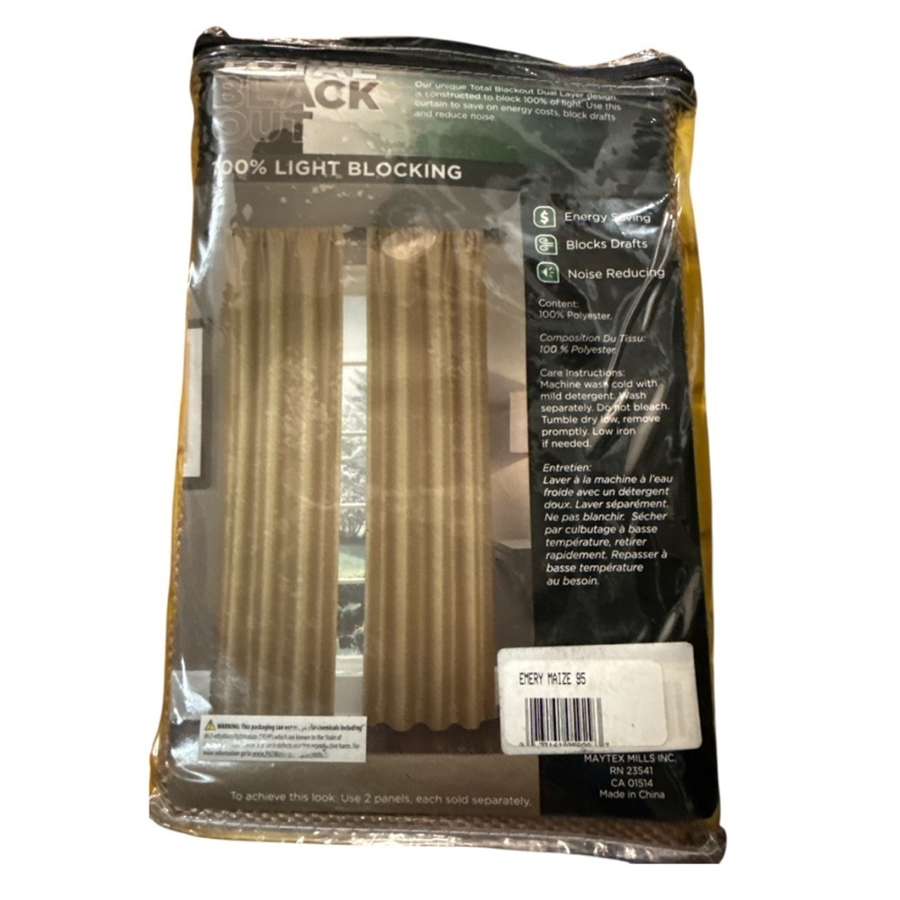 Tan Curtain Panel 95" Length - Picture 4 of 6