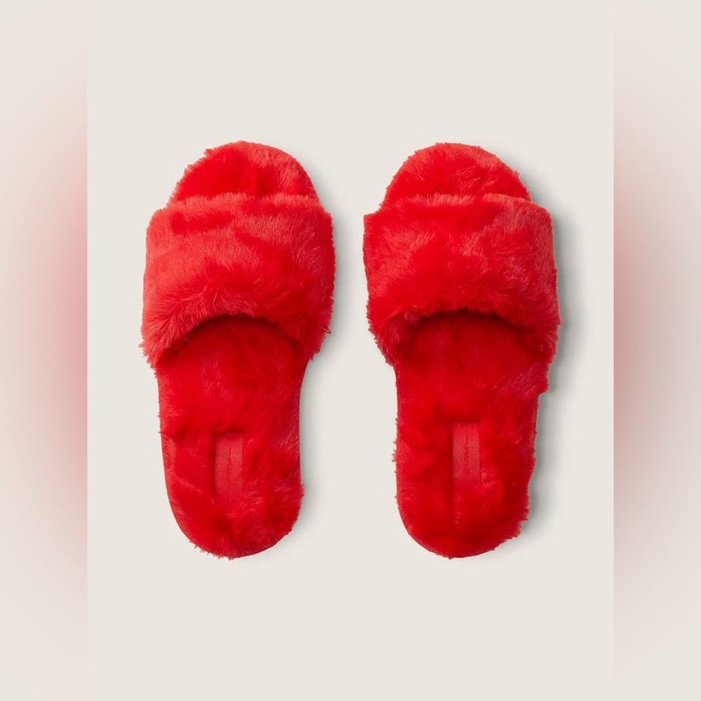 PINK Victoria’s Secret Faux Fur Slippers NWT - Picture 4 of 6
