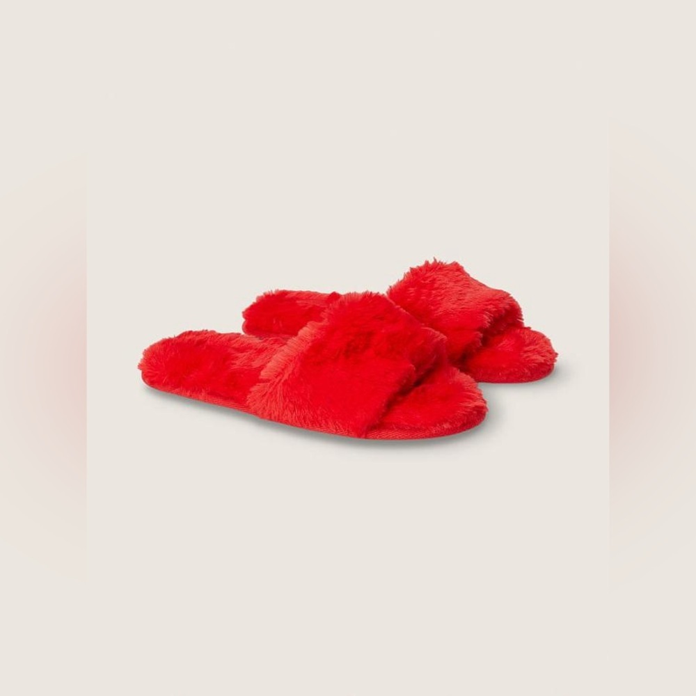 PINK Victoria’s Secret Faux Fur Slippers NWT - Picture 6 of 6