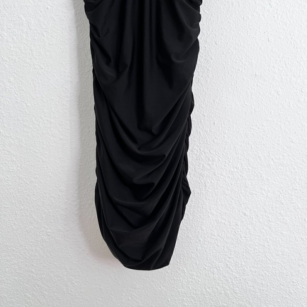 Tiger Mist Black Double Strap Ruched Bodycon Mini Dress S‌‌‌‌‌‌‌‌ - Picture 4 of 10