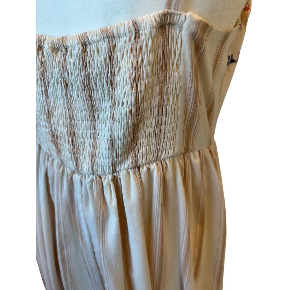 Umgee Boho Embroidered Stripe Midi Dress NWT Large - Picture 3 of 14
