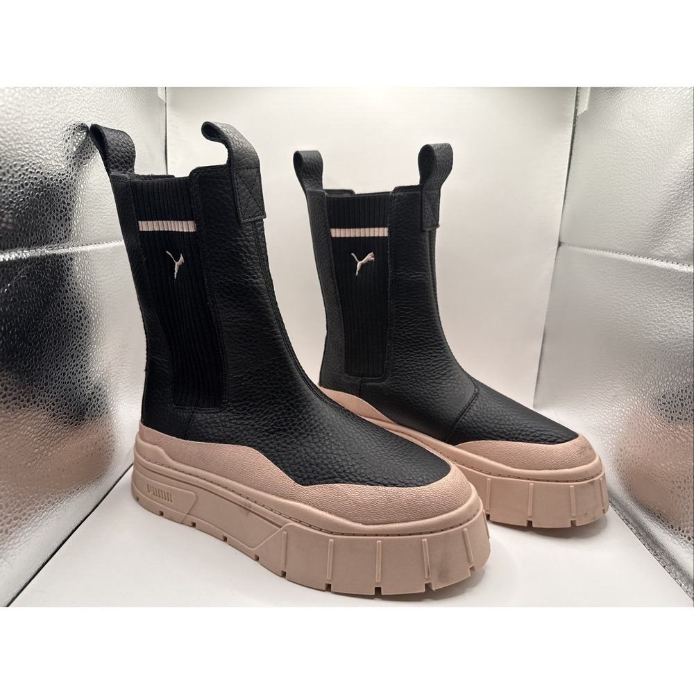 Puma Black-Rose Quartz MayzeStack Chelsea Casual Boots Women Size 7