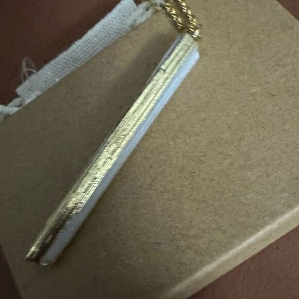 Gold Dipped Selenite Crystal Stick Necklace‎ - Picture 4 of 6