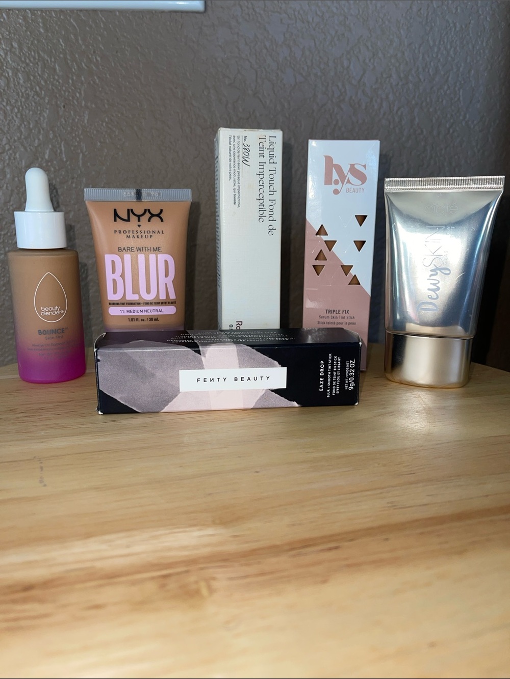 Rare Beauty, Lys beauty, Fenty Beauty and NYX Foundation bundle