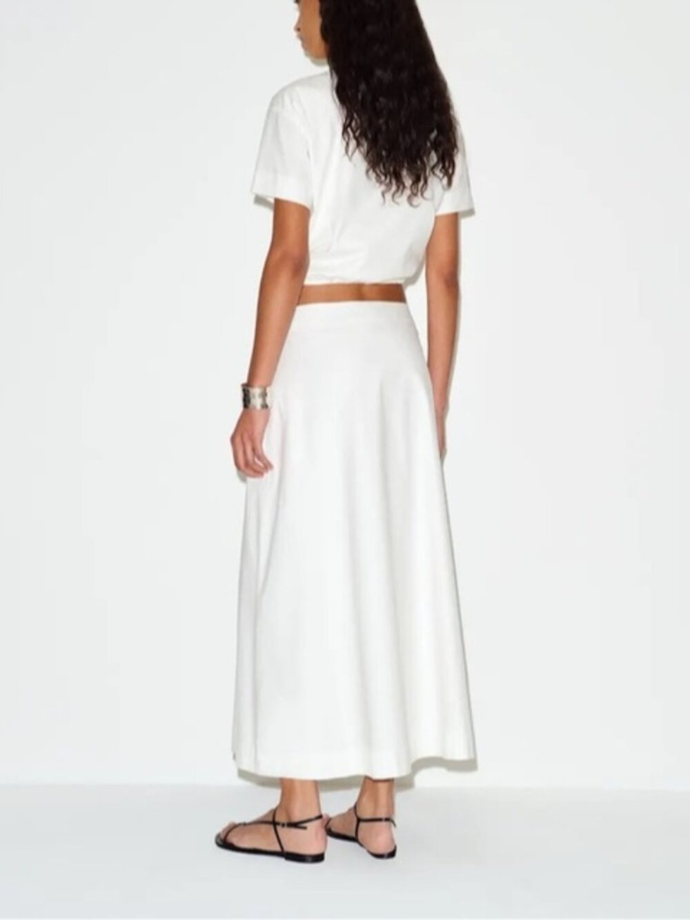 NEW Reformation Jordan Two Piece Short Sleeve Skirt Set Cotton White | US 6 UK10 - Picture 4 of 15