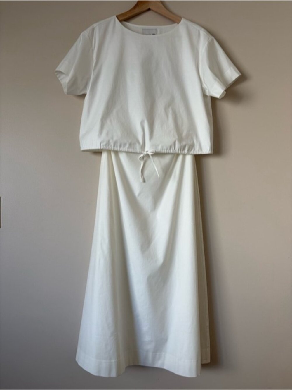 NEW Reformation Jordan Two Piece Short Sleeve Skirt Set Cotton White | US 6 UK10 - Picture 6 of 15