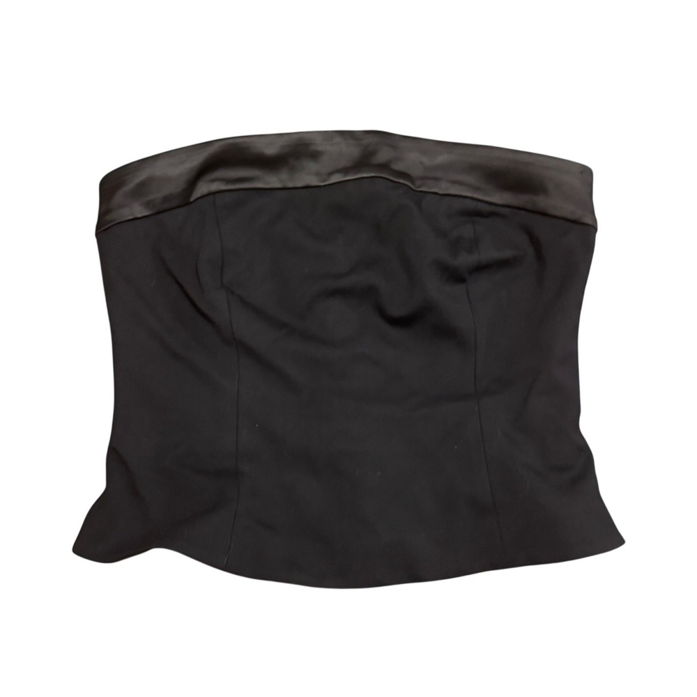 J.McLaughlin Rory Shell Black Strapless Satin Trim Corset Top Size 8 NEW