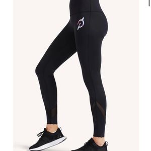 Peloton XL NWT  Black leggings floral cut hem NWT Retail 90 host pick