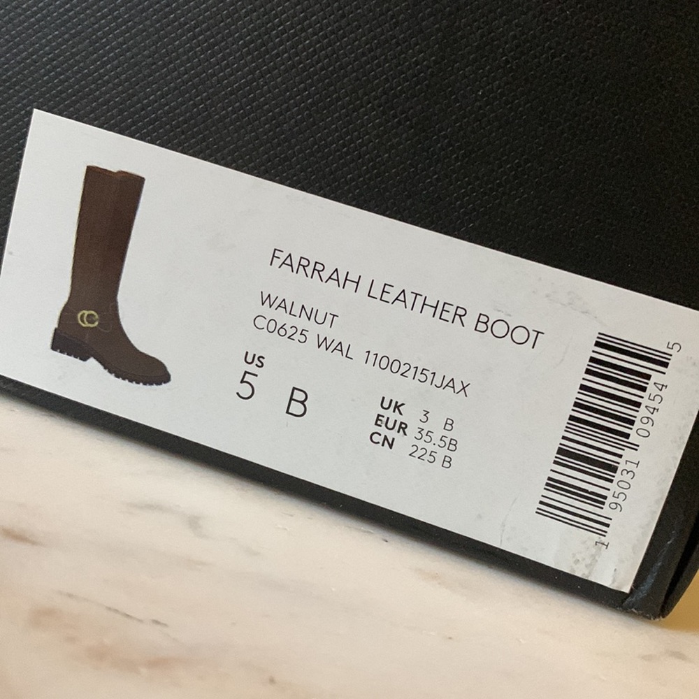 Coach Farrah Logo Buckle Tall Riding Boots in Brown - Picture 14 of 15