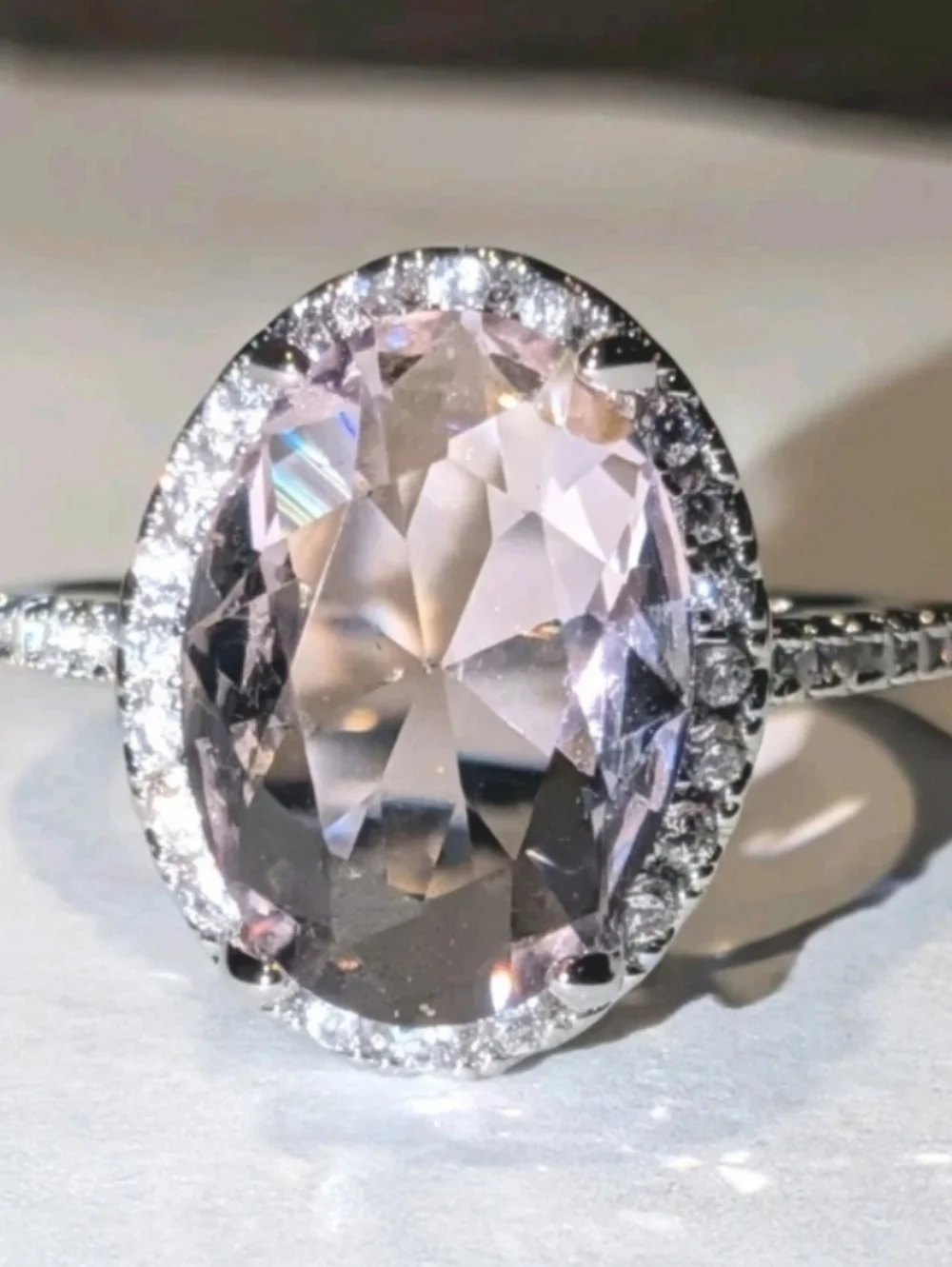 8ct Lab Created Pink Sparkling Gemstone Cocktail Ring For Women Sz 10 - Picture 13 of 13